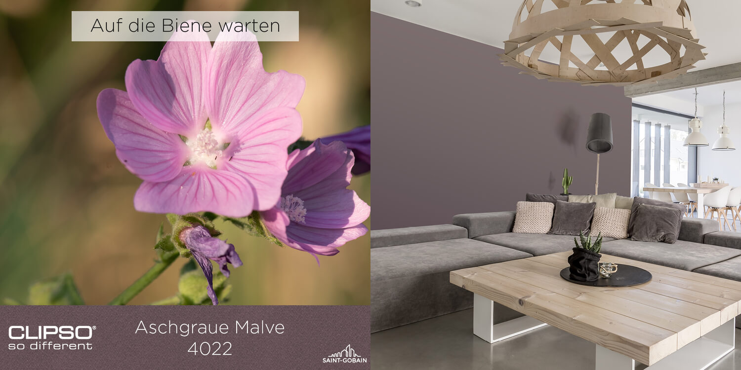 Ref. 4022 - ASCHGRAUE MALVE: Eine subtile und sanfte Farbe mit violetten Nuancen, die ein zartes und raffiniertes Ambiente schafft.